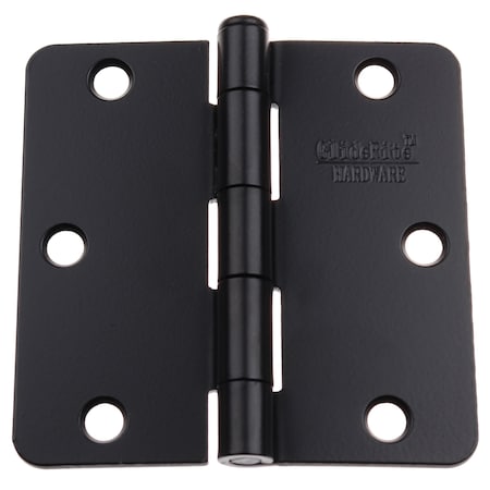 Gliderite Hardware 3-1/2 in. Matte Black Door Hinge with 1/4 in. Corner Radius - 3514-MB, 50PK 3514-MB-50